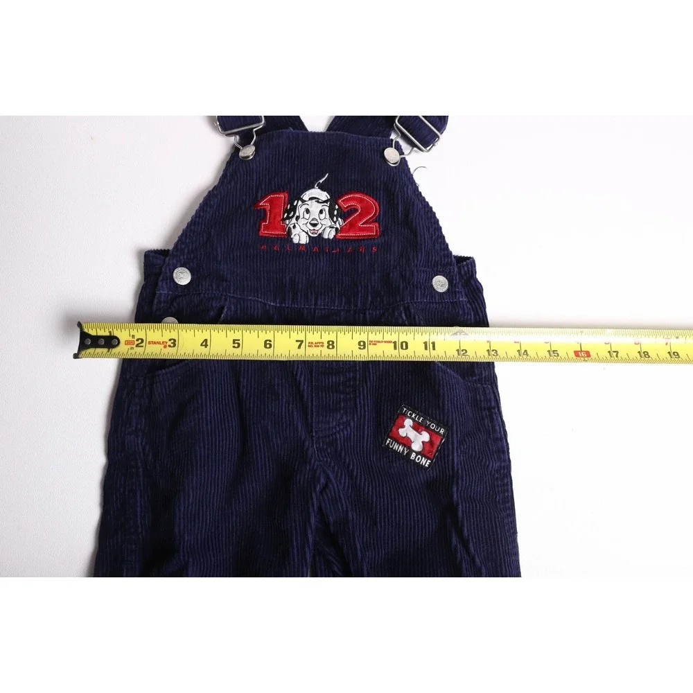 Disney 102 Dalmatians Navy Blue Corduroy Overalls Toddler Boys Size 2T Vintage